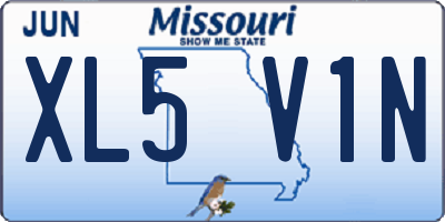 MO license plate XL5V1N