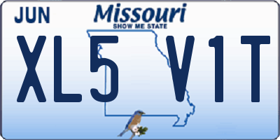 MO license plate XL5V1T