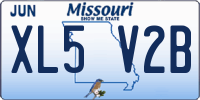 MO license plate XL5V2B