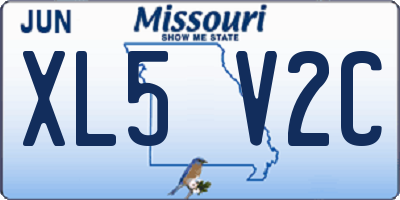 MO license plate XL5V2C