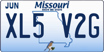 MO license plate XL5V2G