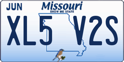 MO license plate XL5V2S