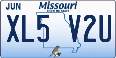 MO license plate XL5V2U