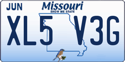 MO license plate XL5V3G