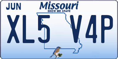 MO license plate XL5V4P