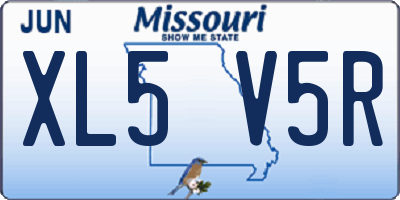 MO license plate XL5V5R
