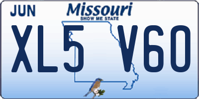 MO license plate XL5V6O