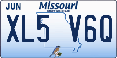 MO license plate XL5V6Q