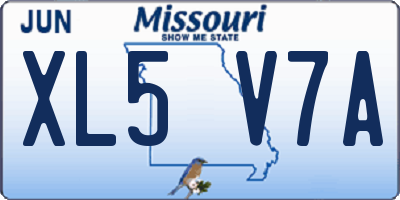 MO license plate XL5V7A