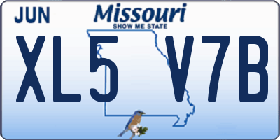 MO license plate XL5V7B