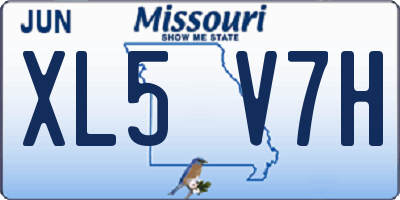 MO license plate XL5V7H