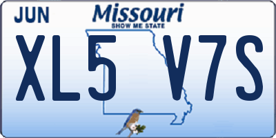MO license plate XL5V7S