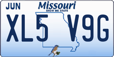 MO license plate XL5V9G