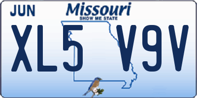 MO license plate XL5V9V