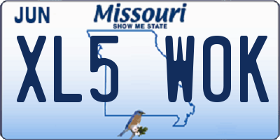 MO license plate XL5W0K