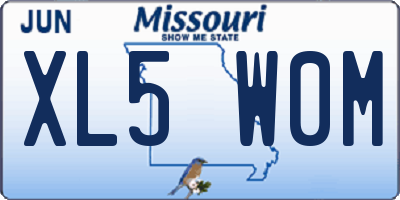 MO license plate XL5W0M