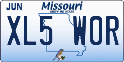 MO license plate XL5W0R