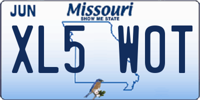 MO license plate XL5W0T