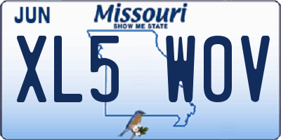 MO license plate XL5W0V
