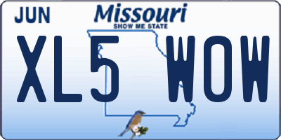 MO license plate XL5W0W