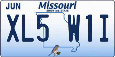MO license plate XL5W1I