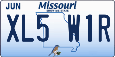 MO license plate XL5W1R