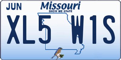 MO license plate XL5W1S