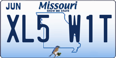 MO license plate XL5W1T