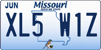 MO license plate XL5W1Z