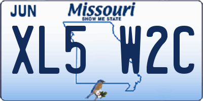 MO license plate XL5W2C