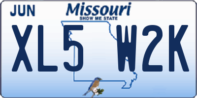 MO license plate XL5W2K