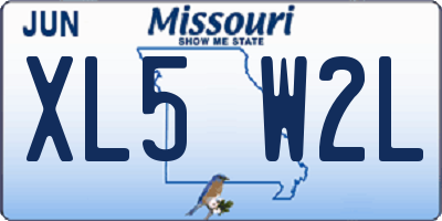 MO license plate XL5W2L