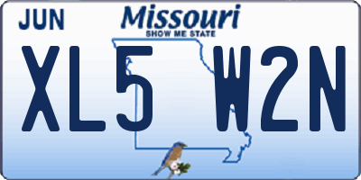 MO license plate XL5W2N