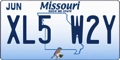 MO license plate XL5W2Y