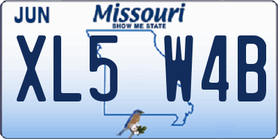 MO license plate XL5W4B