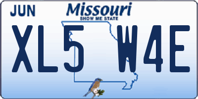MO license plate XL5W4E