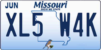 MO license plate XL5W4K