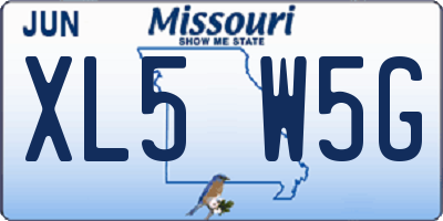 MO license plate XL5W5G