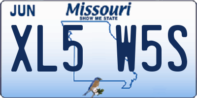 MO license plate XL5W5S