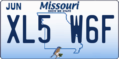 MO license plate XL5W6F