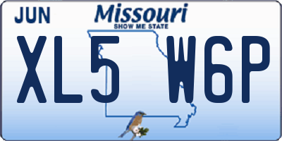 MO license plate XL5W6P
