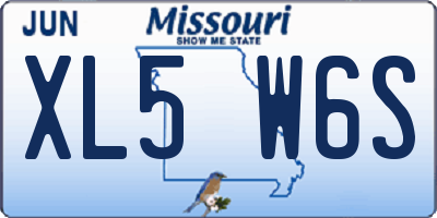 MO license plate XL5W6S