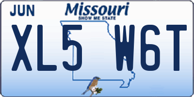 MO license plate XL5W6T