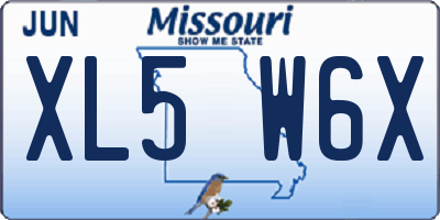 MO license plate XL5W6X