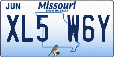 MO license plate XL5W6Y