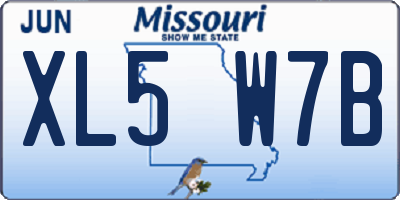 MO license plate XL5W7B