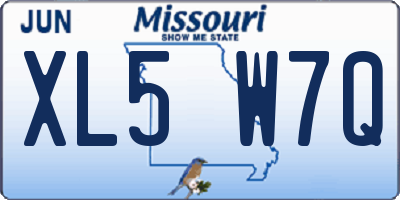 MO license plate XL5W7Q
