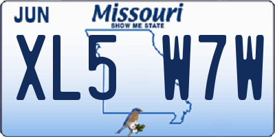 MO license plate XL5W7W