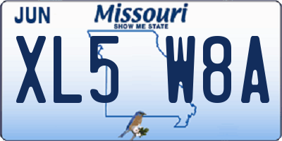 MO license plate XL5W8A
