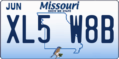 MO license plate XL5W8B